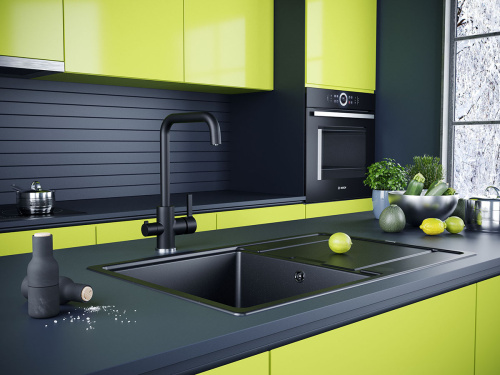 Смеситель для кухни Paulmark LOGAS Lo213021-AN на раковину антрацит - фото 2